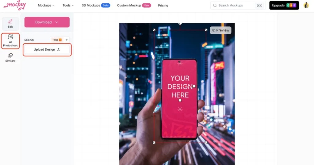 customize phone mockup using mockey ai