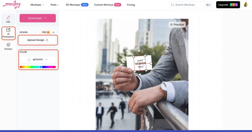 customize your business card mockup in mockey ai