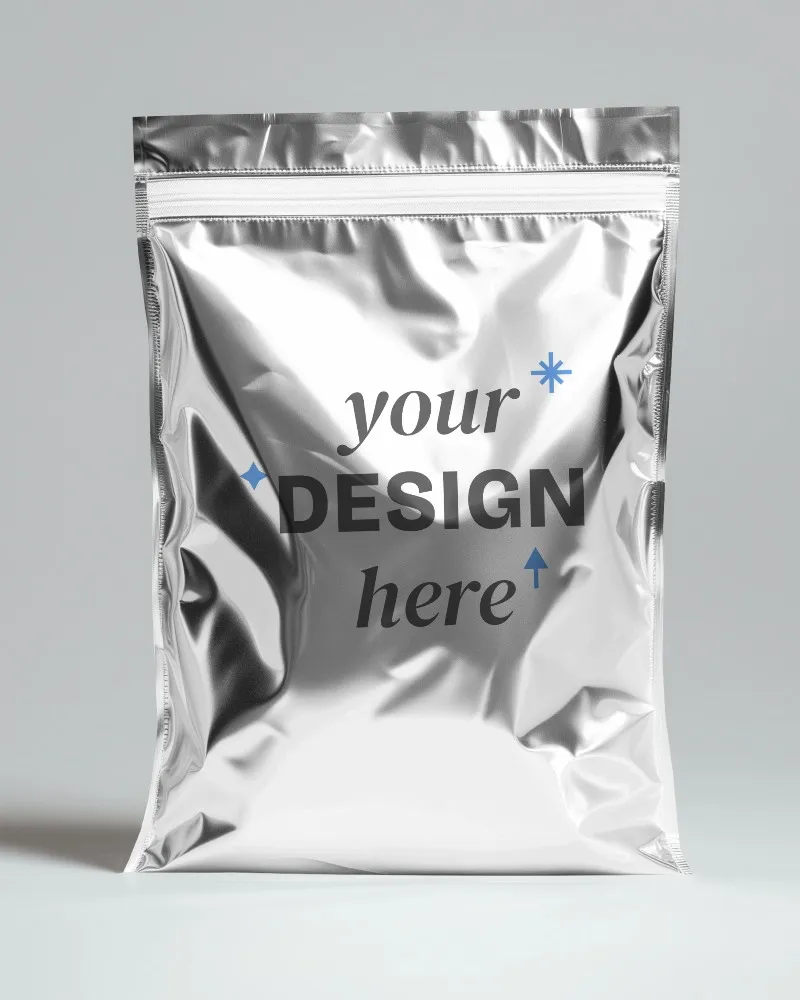 simple pouch mockup with natural shadows ideal for organic product packaging