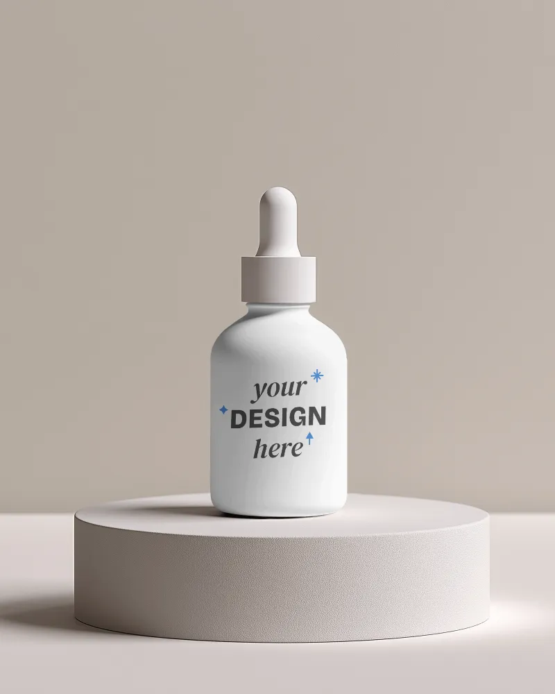 dropper bottle mockup white-cap