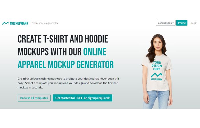 Mockupmark - free t-shirt mockup generator