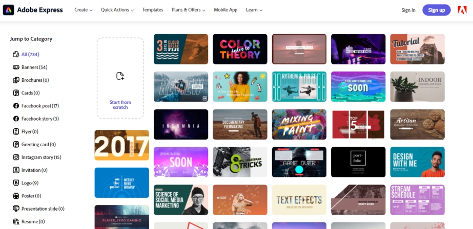 adobe express automatic thumbnail maker