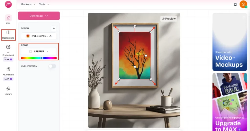 customize frame mockup