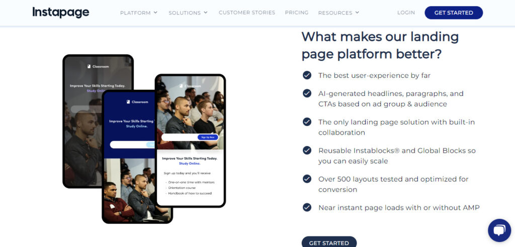 instapage landing page