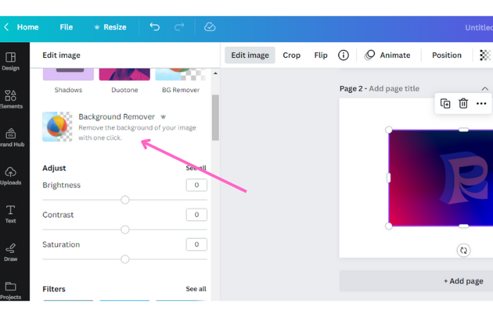 background remover for gradient in canva