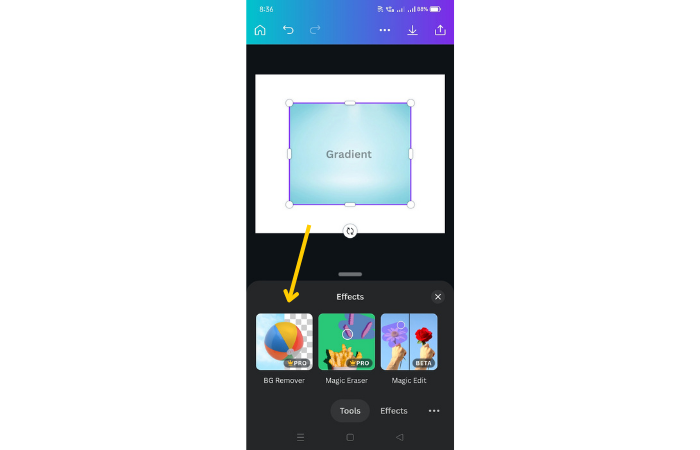 background remover for the gradient