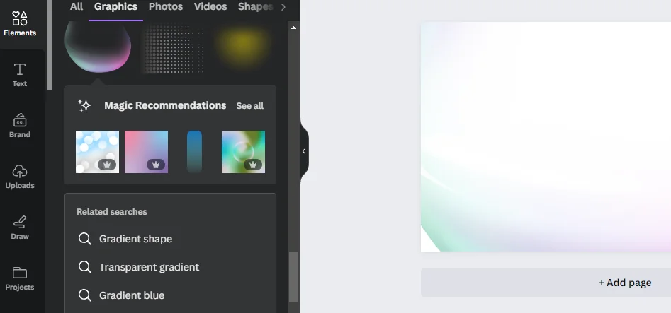 choose from magic recommendation option