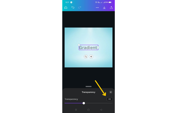 decrease text transparency