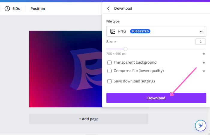 download the gradient