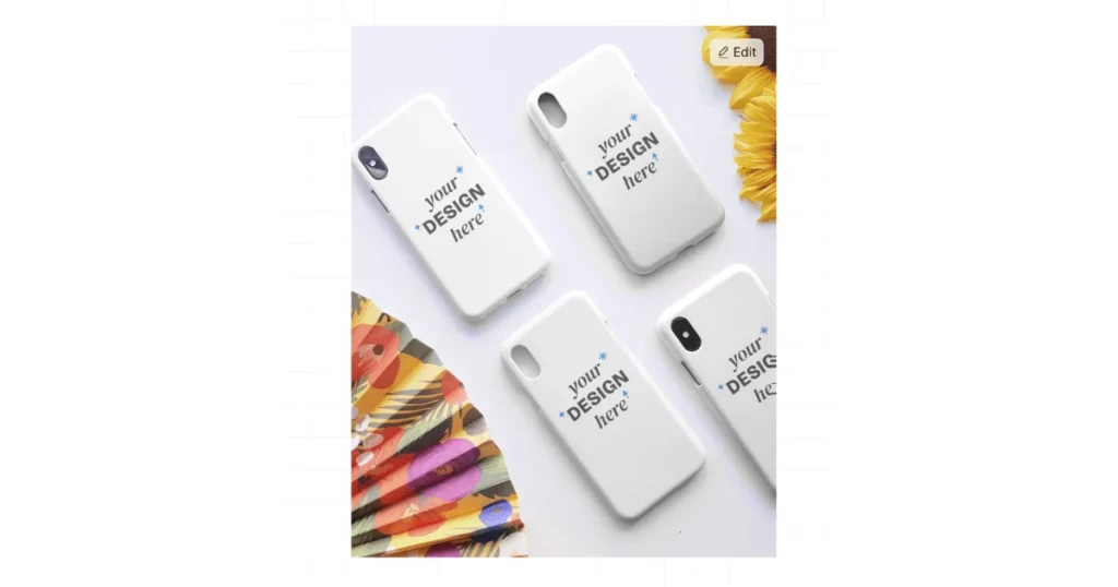 phone cover template in mockey