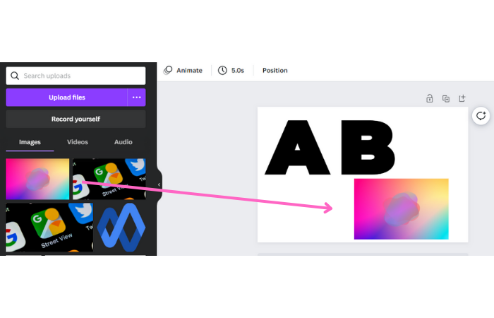 upload gradient image to canva