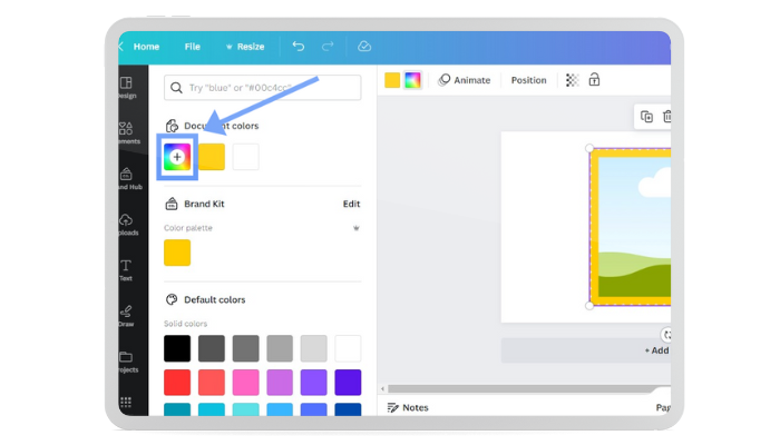 add a new color canva