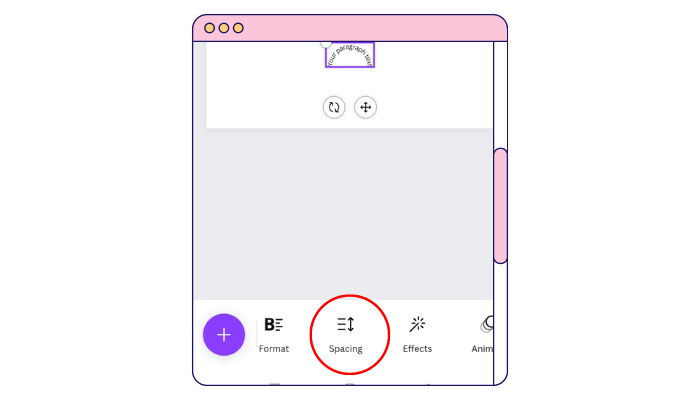 adjust its shape and spacing canva mobile