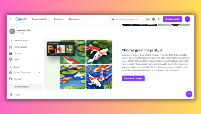 canva ai graphic design free