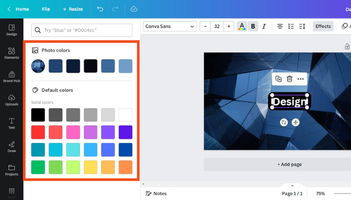 choose the background style and color
