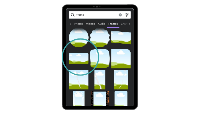 click on the frame in canva mobile