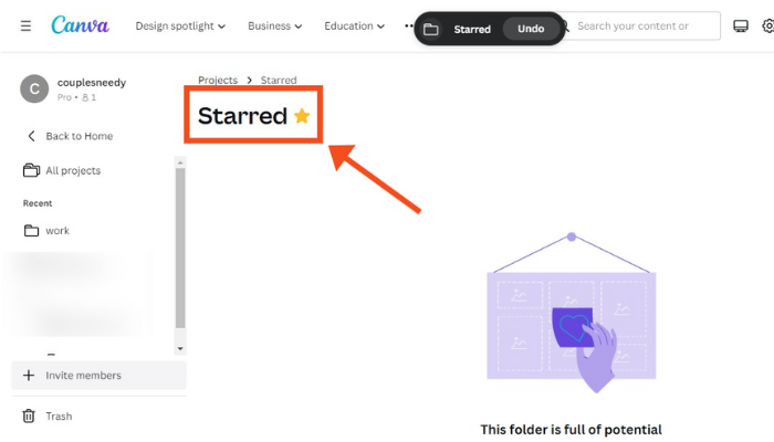 click the star icon
