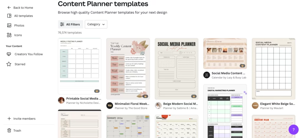 content planner - canva hacks