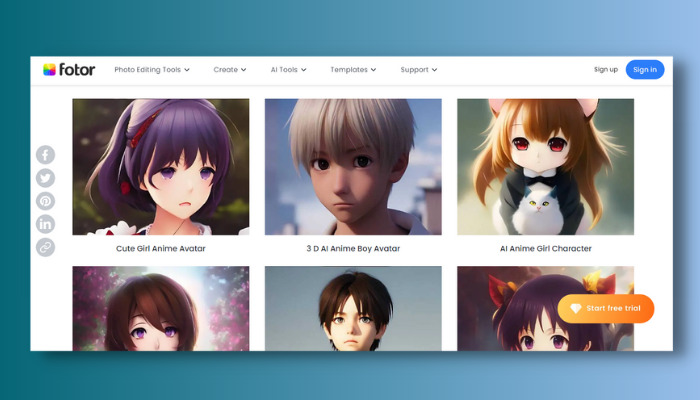 fotor - ai anime character maker