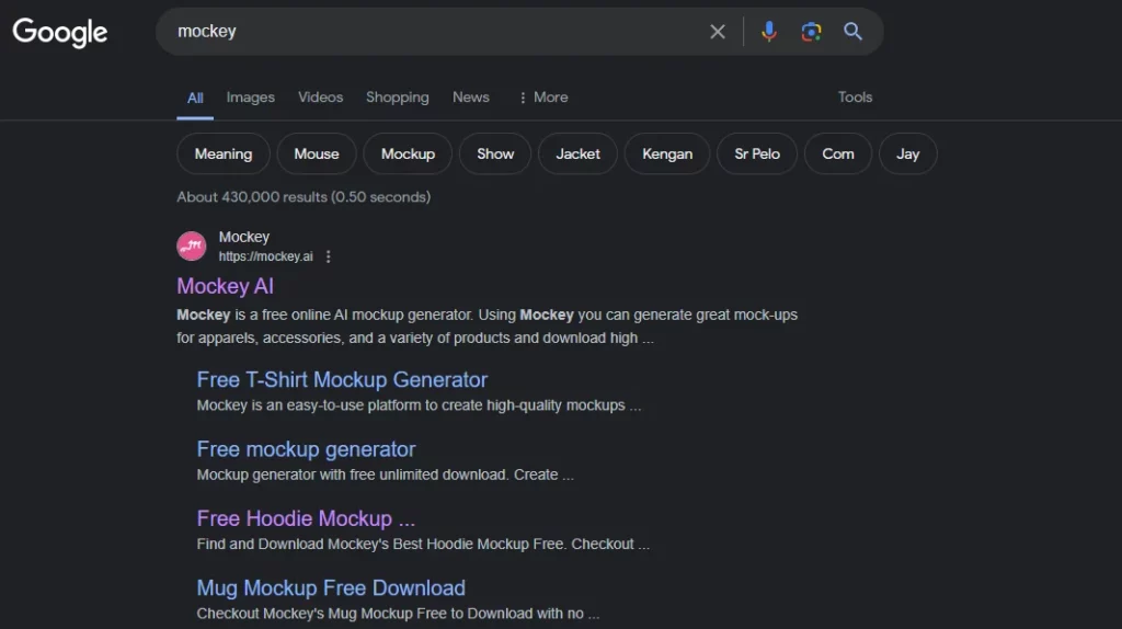 search mockey for t-shirt mockup generator