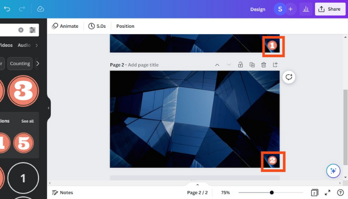 update the page number after duplicating your page