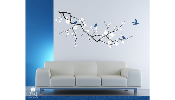 birds and blossoms wall art