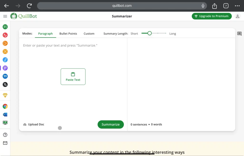 Ai text summarizer - quillbot ai