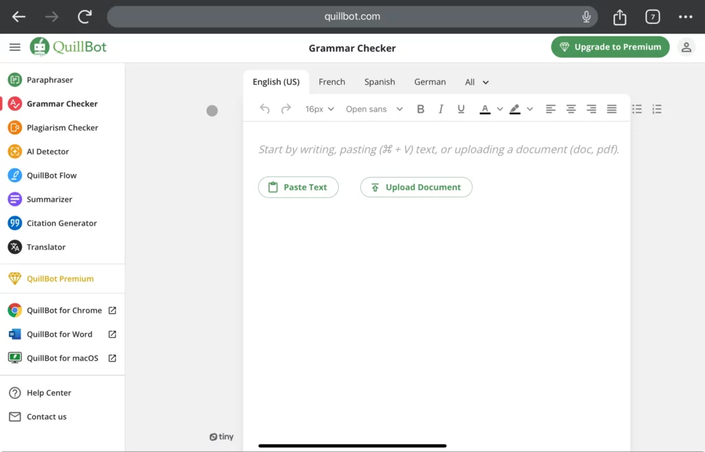 Grammar checker - quillbot ai
