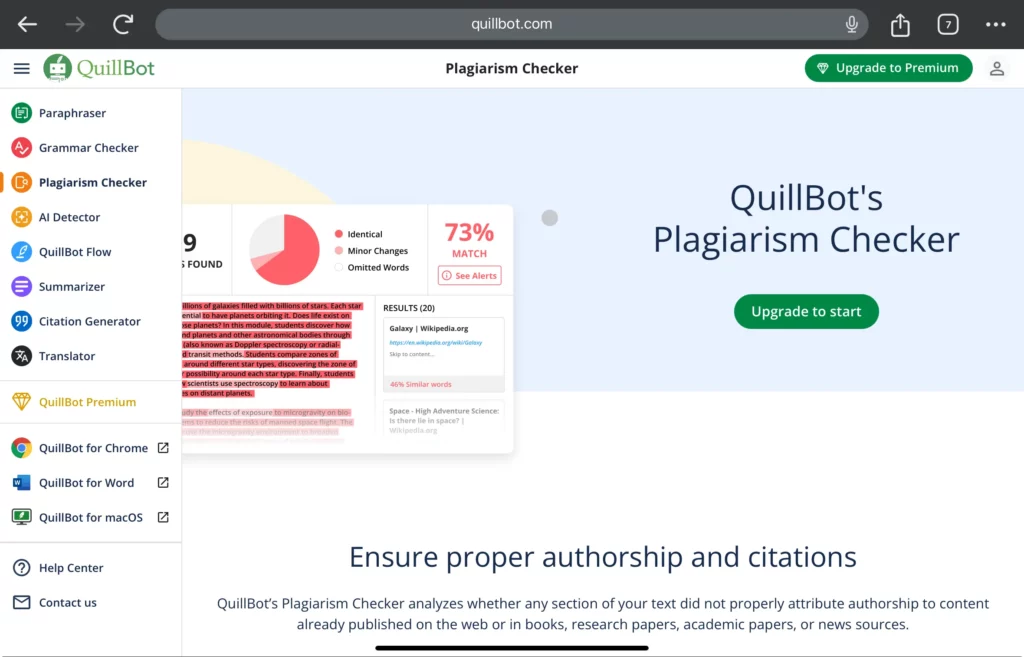 Plagiarism checker - quillbot ai