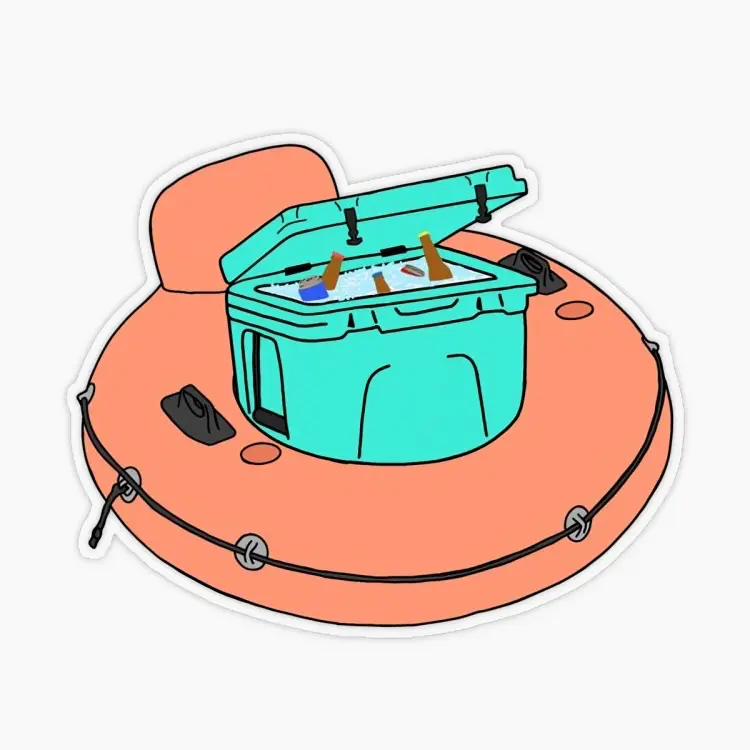 Cooler tube with drinks sticker
