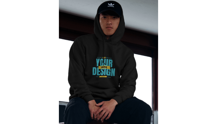 boy with black hoodie design