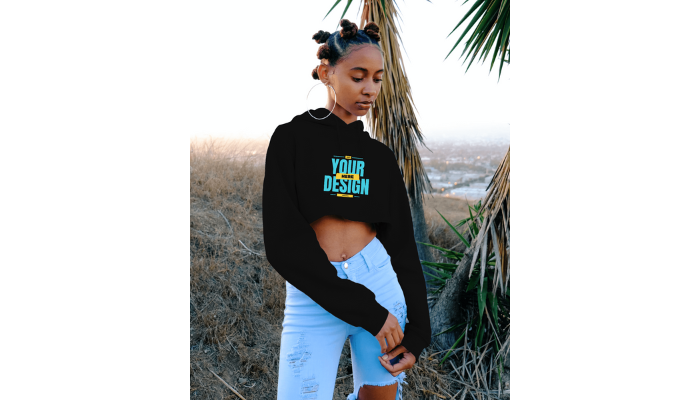young girl in black hoodie