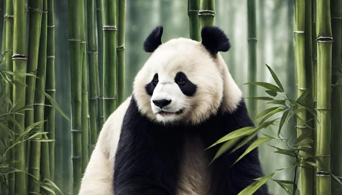 male panda with white hair - best midjourney prompts