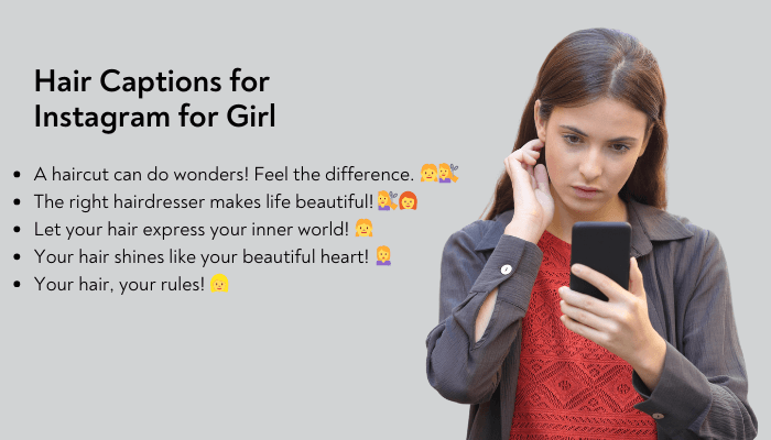 hair captions for instagram for girl