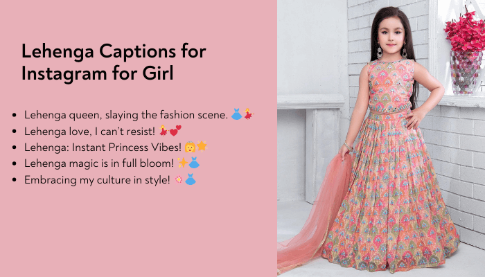 lehenga captions for instagram for girl
