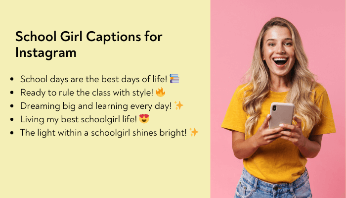 school girl captions for instagram
