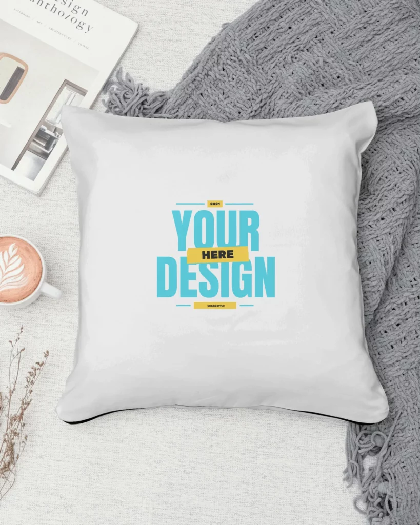 Duvet Cover Mockup of a Bed with  Square Pillows