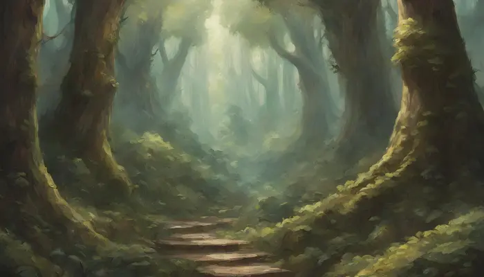 a forest scene resembling magic stable diffusion prompt example