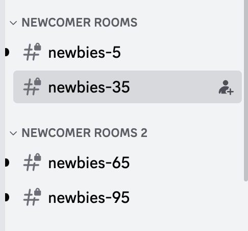 Newbies channel on Midjourney Discord server