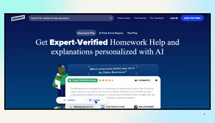 brainly - homeworkify alternative
