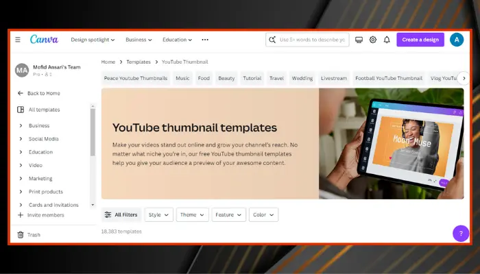 canva - ai thumbnail maker for youtube