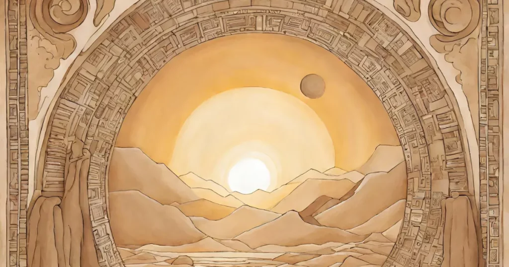design an artwork inspired by the aid of the ancient civilizations of egypt, greece, or rome, with sun-bleached landscapes and mythological creatures leonardo ai prompts