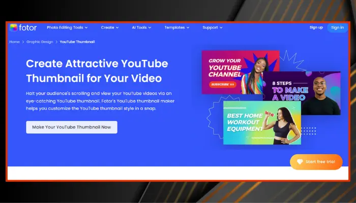 fotor - ai thumbnail maker for youtube