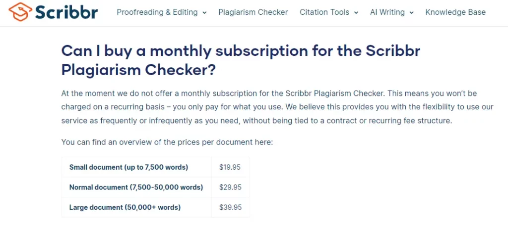 scribbr wordtune alternative pricing plan