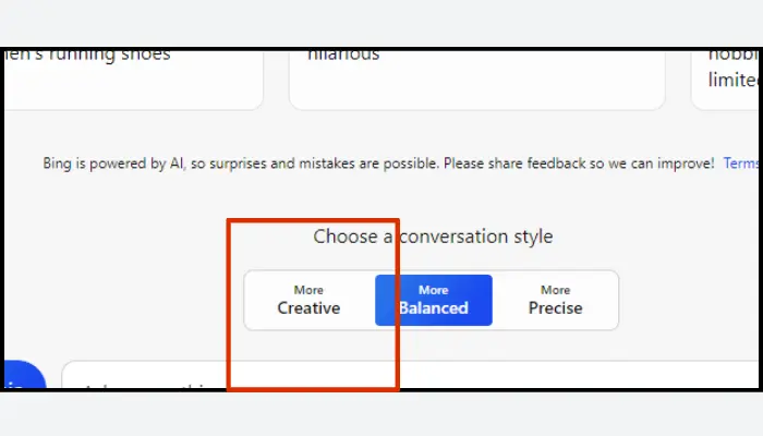 switch to creative mode in microsoft bing ai image generator