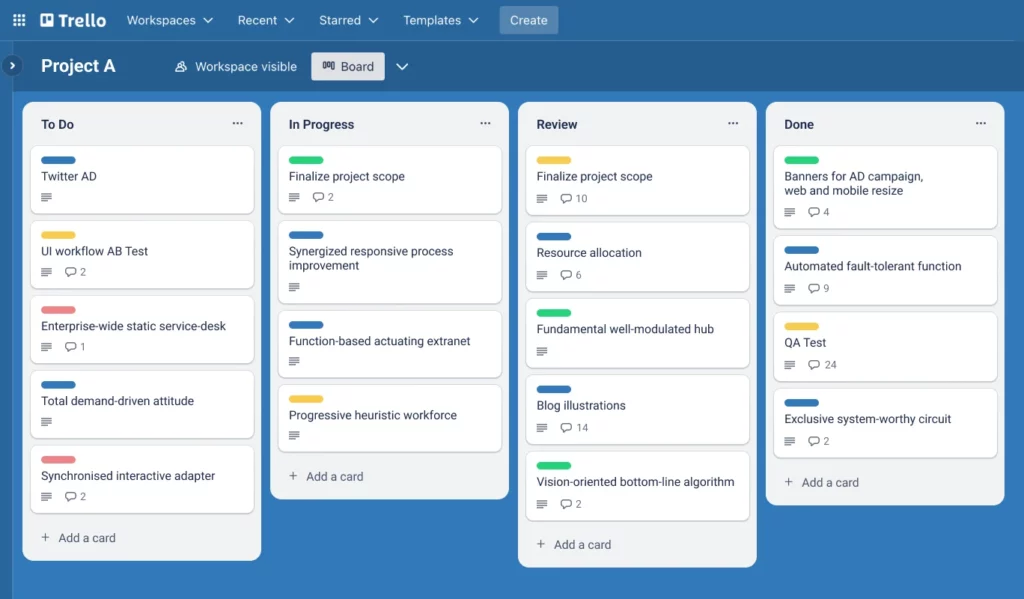 Trello - notion alternative