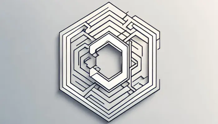 a geometric logo representing synergy and collaboration for a technology startup dall e prompt