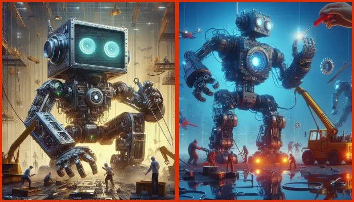 building robots from scratch, digital art