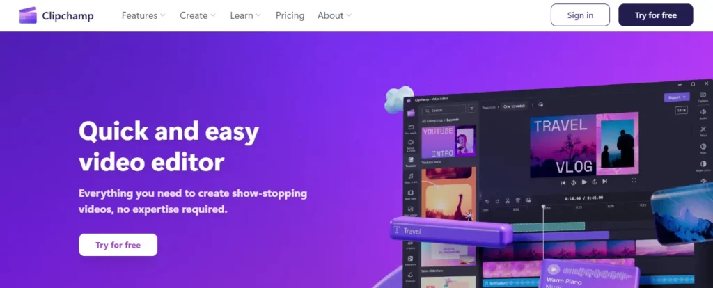 clipchamp - elevenlabs alternative