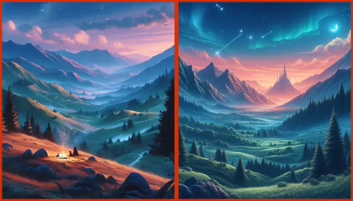 hills, magic, digital drawings